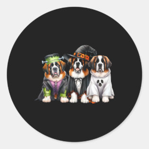 Halloween Ghost Kostüm Hexe Dog Saint Bernard St Runder Aufkleber