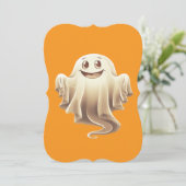 Halloween Ghost Lächeln Einladung (Stehend Vorderseite)