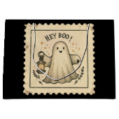 Halloween Ghost Lantern Geschenktasche - "Hey Boo" Große Geschenktüte (Vorderseite)