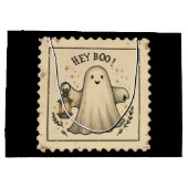 Halloween Ghost Lantern Geschenktasche - "Hey Boo" Große Geschenktüte (Rückseite)