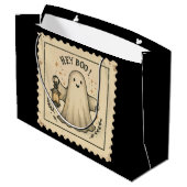 Halloween Ghost Lantern Geschenktasche - "Hey Boo" Große Geschenktüte (Rückseite Schrägansicht)