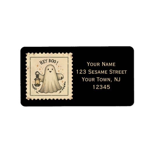 Halloween Ghost Lantern Rücksendeadresse personali Adressaufkleber (Vorne)