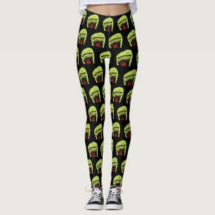 Halloween Ghost Laughing Pem 2 Mouths Trick Lecker Leggings