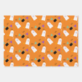 Halloween Ghost Lila Orange Black Confetti Geschenkpapier Set (Vorderseite 2)