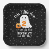 Halloween Ghost Little Boo 2. Geburtstag Pappteller (Vorderseite)