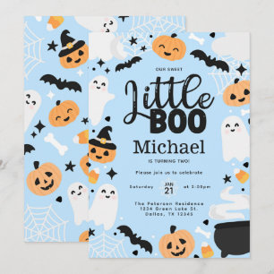 Halloween Ghost Little Boo 2. Geburtstags-Party Einladung