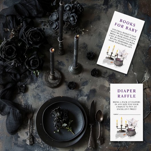 Halloween Ghost Little Boo Baby Diaper Raffle Begleitkarte