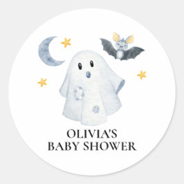 Halloween Ghost Little Boo Baby Dusche Runder Aufkleber