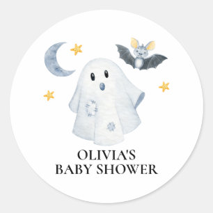 Halloween Ghost Little Boo Baby Dusche Runder Aufkleber