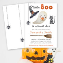 Halloween Ghost Little Boo Baby Shower Einladung