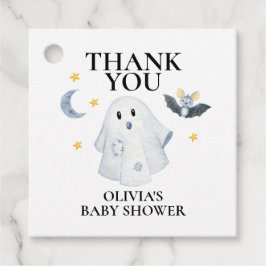 Halloween Ghost Little Boo Baby Shower Fevor Tags Geschenkanhänger