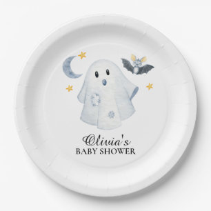 Halloween Ghost Little Boo Babydusche Papierplatte Pappteller