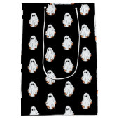 Halloween Ghost, lustiges Halloween, Halloween-Par Mittlere Geschenktüte (Rückseite)