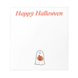 Halloween Ghost mit Jack-o-Lantern Notizblock