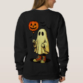 Halloween Ghost mit Pumpkin-Ballon Sweatshirt (Rückseite)