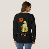 Halloween Ghost mit Pumpkin-Ballon Sweatshirt (Schwarz voll)