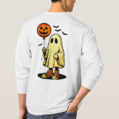 Halloween Ghost mit Pumpkin-Ballon T-Shirt (Rückseite)