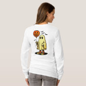 Halloween Ghost mit Pumpkin-Ballon T-Shirt (Schwarz voll)