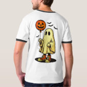 Halloween Ghost mit Pumpkin-Ballon T-Shirt (Schwarz voll)