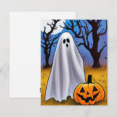 Halloween Ghost Mitteilungskarte (Vorne/Hinten)