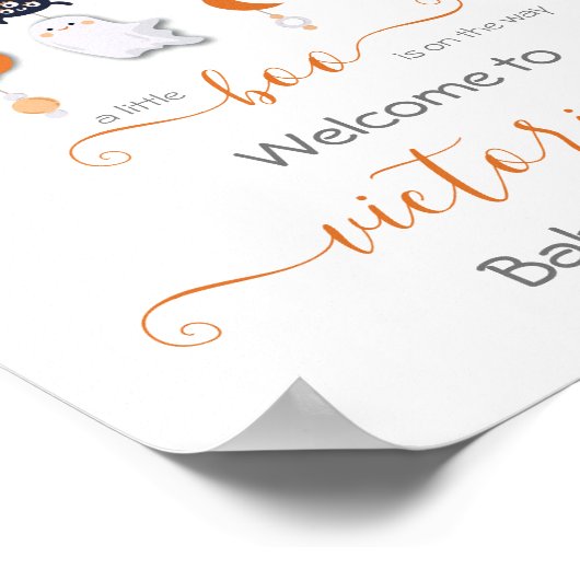 Halloween Ghost Mobile Baby Dusche Poster (Ecke)