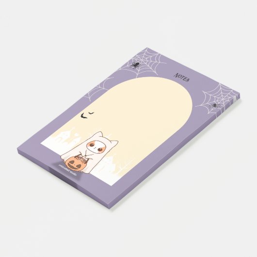 Halloween Ghost Mochi Little Pomchi Trick oder Tre Post-it Klebezettel (angewinkelt)