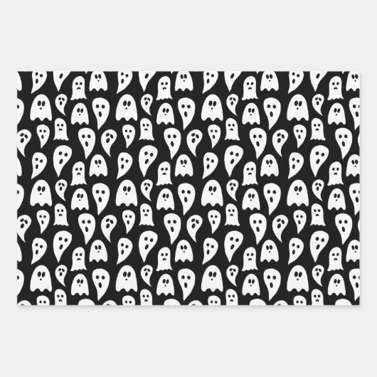 Halloween-Ghost-Muster Geschenkpapier Set (Vorderseite)
