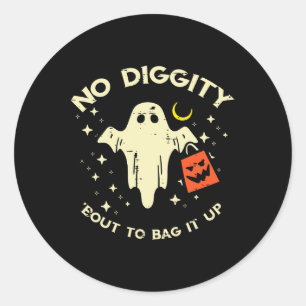 Halloween Ghost No Diggity Costume Jungs Mädchen K Runder Aufkleber