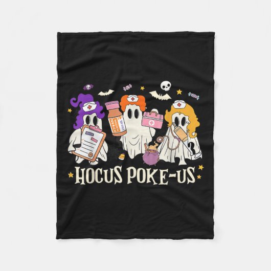 Halloween Ghost Nurse Hocus Ke Us Costume Scrub To Fleecedecke (Vorderseite)