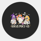 Halloween Ghost Nurse Hocus Ke Us Costume Scrub To Runder Aufkleber (Vorderseite)