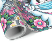 Halloween Ghost Nurse mit Maske und Syringen Geschenkpapier (Rolleneckpunkt)