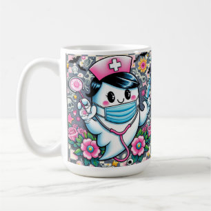 Halloween Ghost Nurse mit Maske und Syringen Kaffeetasse