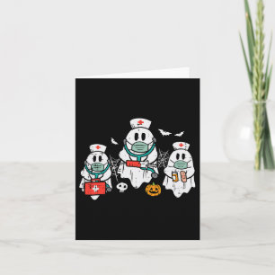 Halloween Ghost Nurses Funny Er Crew Kostüm Scrub Karte