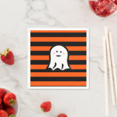 Halloween Ghost on Black and Orange Stripes  Serviette (Beispiel)