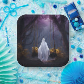 Halloween Ghost on Swing Pappteller (Party)
