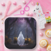 Halloween Ghost on Swing Pappteller (Party)