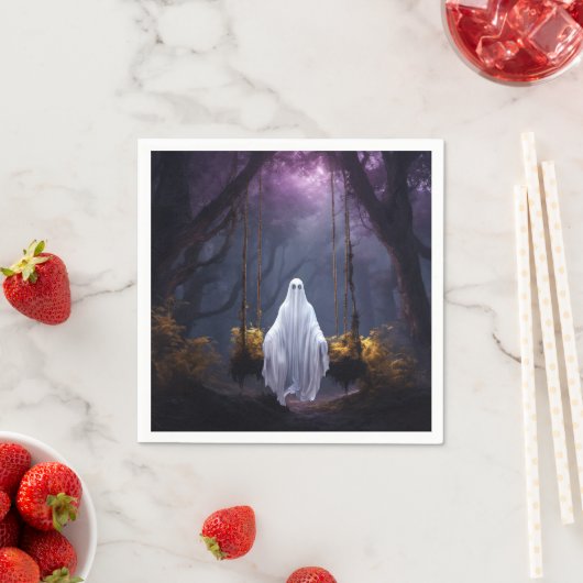 Halloween Ghost on Swing Serviette (Beispiel)