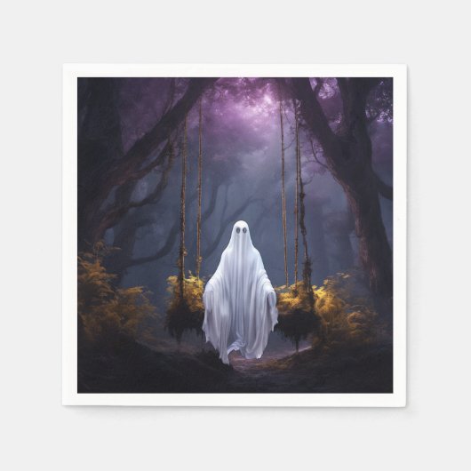 Halloween Ghost on Swing Serviette (Vorderseite)