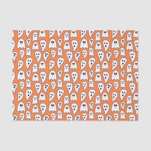 Halloween Ghost Orange Seidenpapier (Vorderseite)