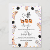 Halloween Ghost Our Little Boo Confetti Einladung (Vorderseite)