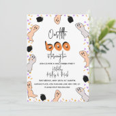 Halloween Ghost Our Little Boo Confetti Einladung (Stehend Vorderseite)