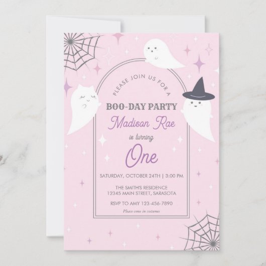 Halloween Ghost Party Arch Rahmen Geburtstag Einladung (Vorderseite)