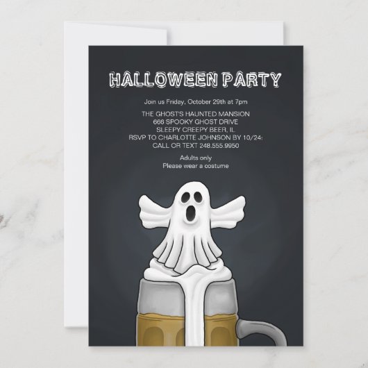 Halloween Ghost-Party Einladung (Vorderseite)