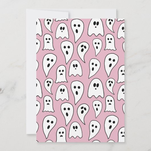 Halloween-Ghost-Party rosa Einladung (Rückseite)