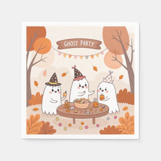 Halloween Ghost-Party Serviette (Vorderseite)