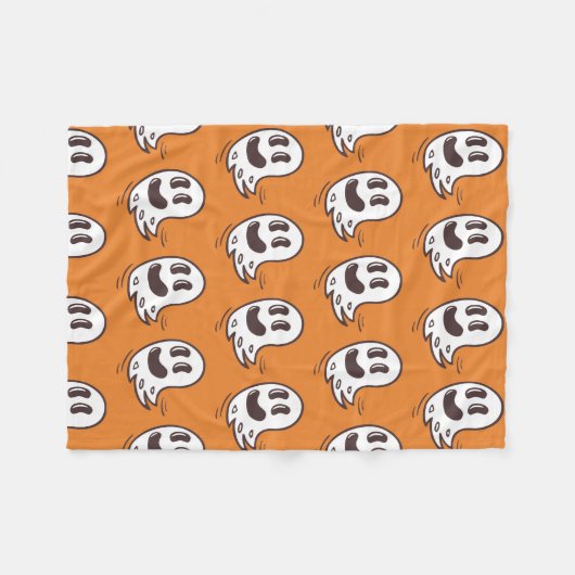 Halloween Ghost Pattern Blanket Fleecedecke (Vorderseite (Horizontal))