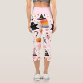Halloween Ghost Pattern Capri Leggings (Rückseite)