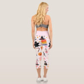 Halloween Ghost Pattern Capri Leggings (Rückseite)