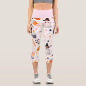 Halloween Ghost Pattern Capri Leggings (Vorderseite)