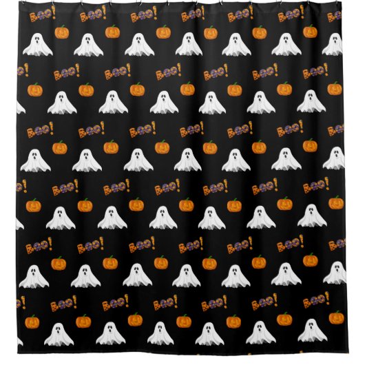 Halloween Ghost Pattern Duschvorhang (Vorderseite)